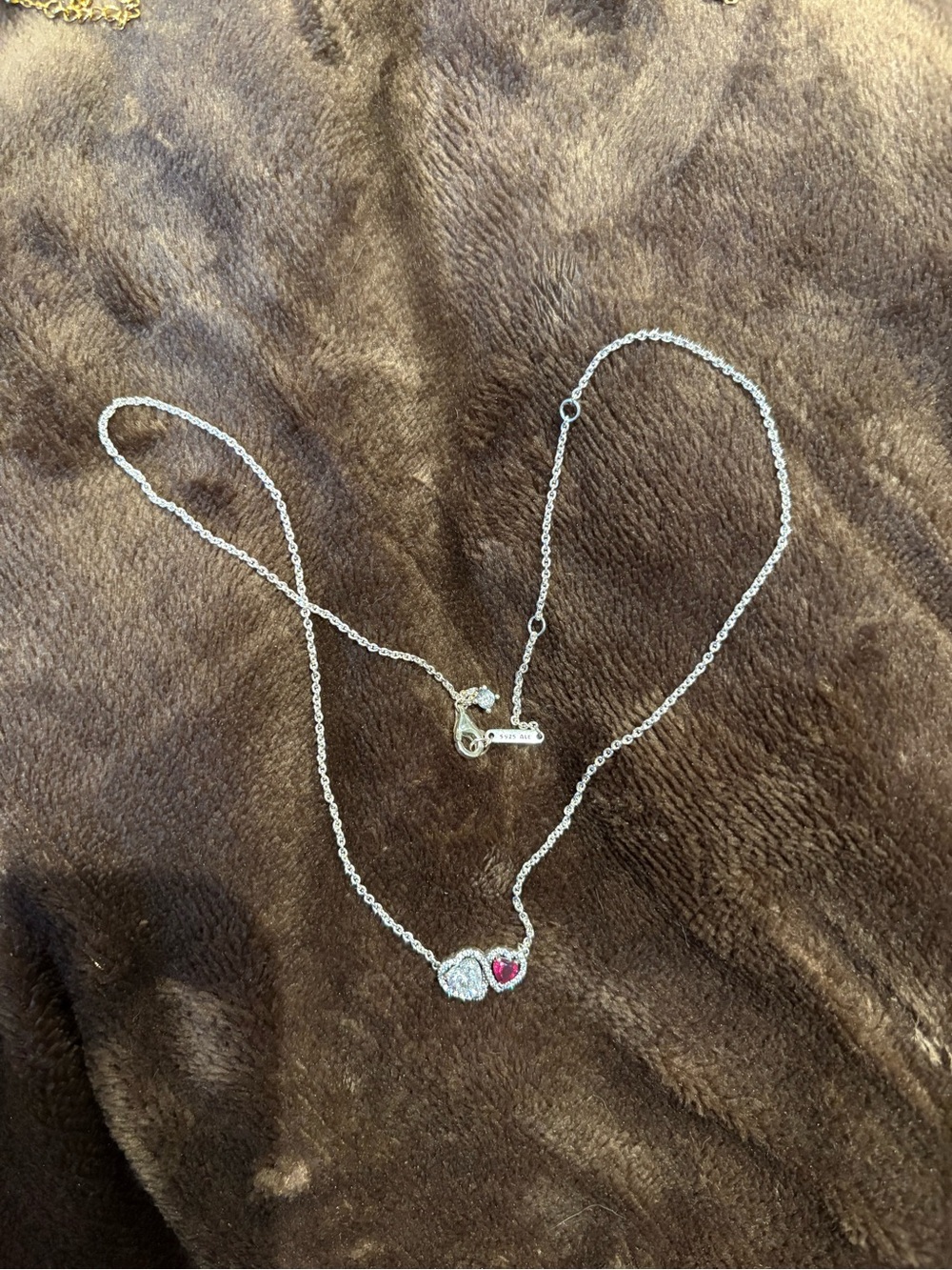 Pandora Sterling Silver Heart & Crystal Pendant Necklace - Pink Accent